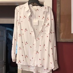 NWT cherry button up
